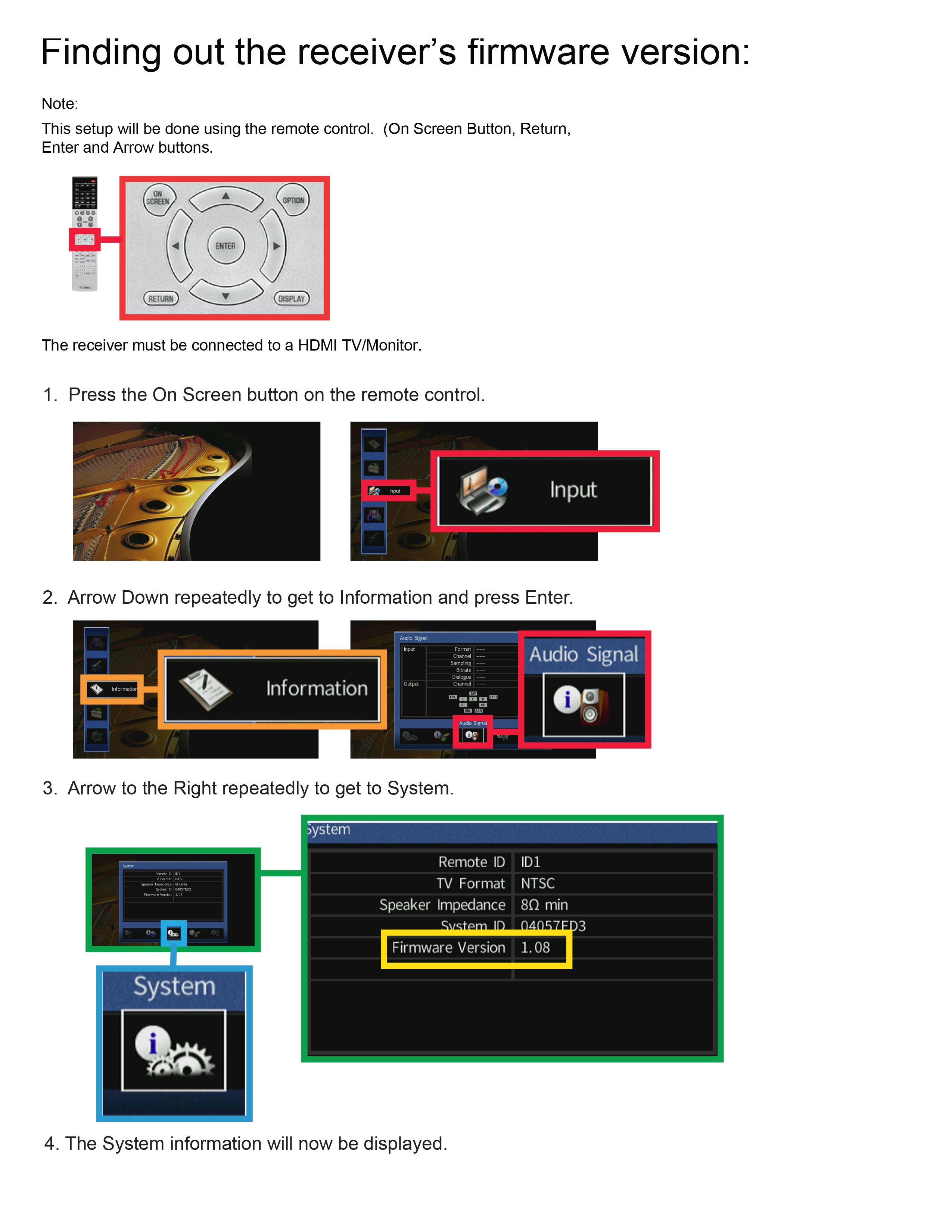 RX-V681 Finding firmware version - Yamaha - United States